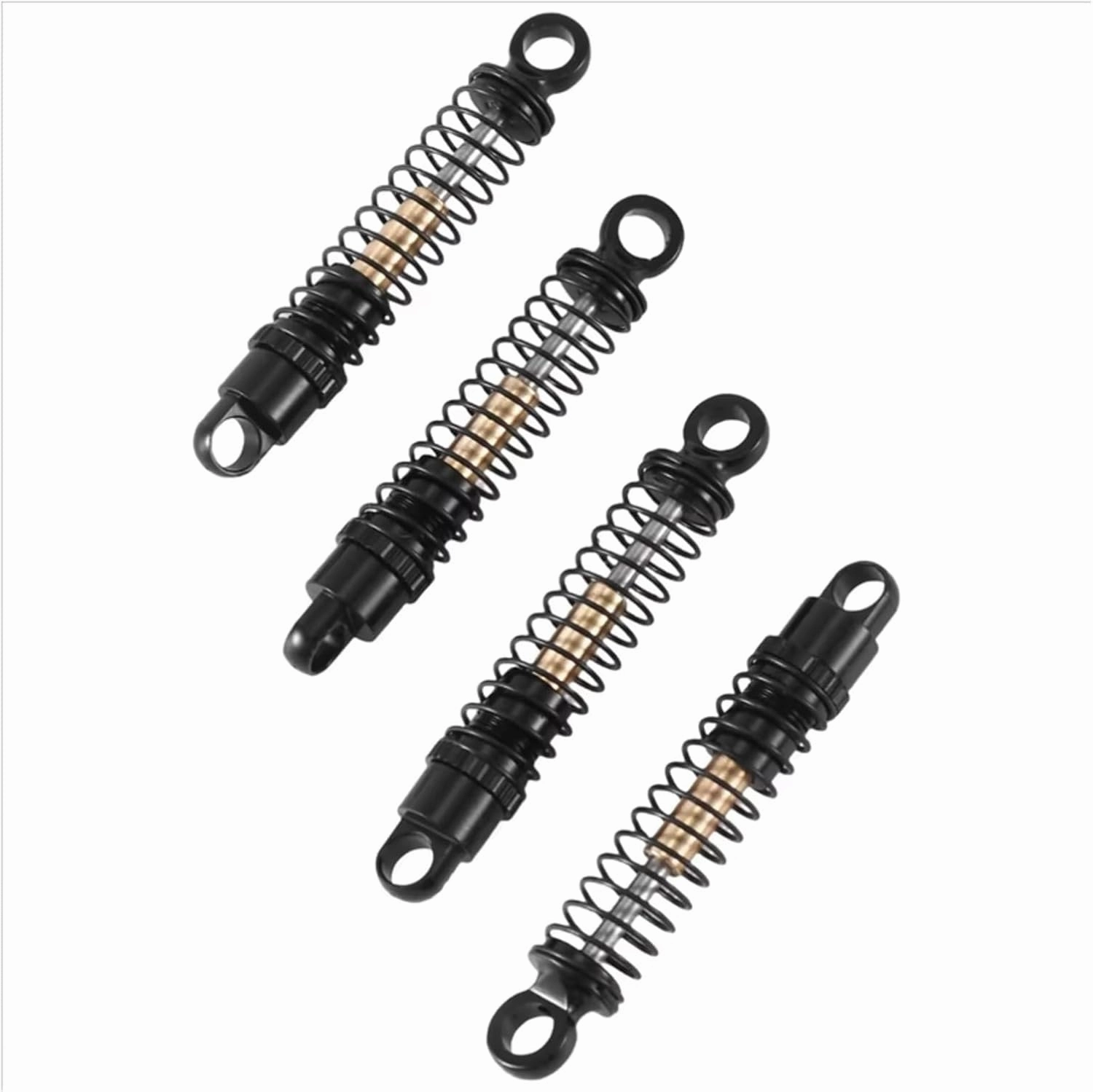 Rc Shock Absorber For Axial For SCX24 C10 For JLU For Gladiator For Bronco 1/24 4Pcs 40Mm Metal Shock Absorber Oil Damper RC Crawler Car Upgrades Replacement(Black)