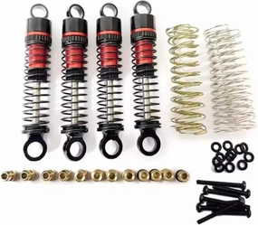 Rc Shock Absorber For FMS For FCX24 For FCX18 For LC80 1/18 47MM Simple Oil Pressure Front And Rear Shock Absorber RC Car Parts Accessories Upgrade Replace Use(Red)