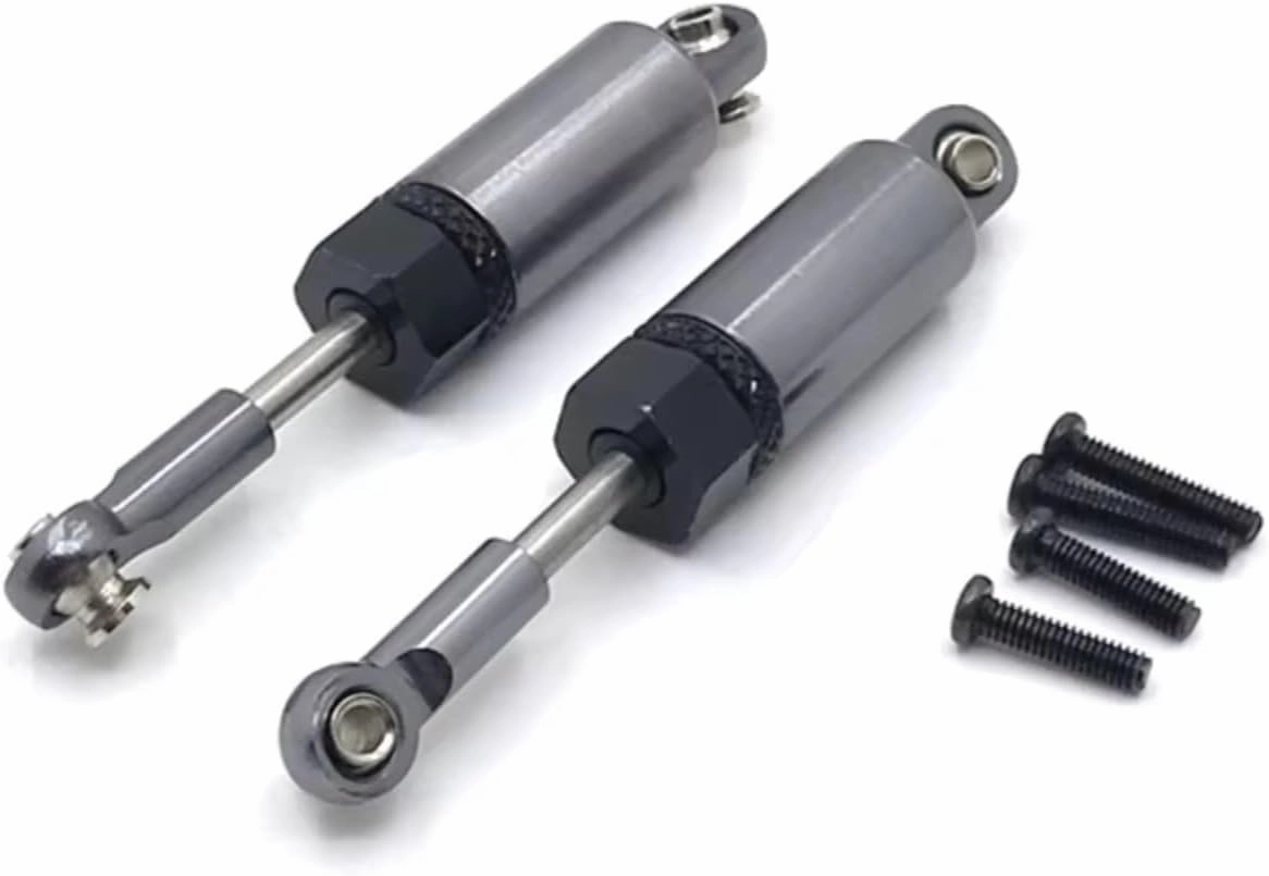 Rc Shock Absorber For HengLong For Jjrc For Wpl C14 C24 B14 B24 2pcs Metal Upgrade Hydraulic Shock Absorber RC Car Parts And Accessories Replacement And Use(Gray)
