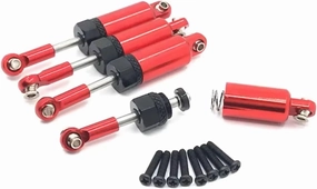 Rc Shock Absorber For HSp 18301 18302 18311 18312 18321 18322 1/18 Metal Oil Shock Absorber Damper RC Car Upgrade Parts Accessories Upgrade Replacement Use(Red)