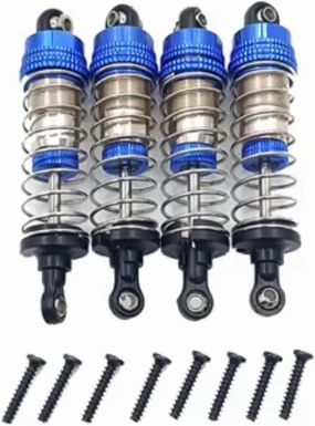 Rc Shock Absorber For JJRC Q130 4pcs Metal Shock Absorber Multiple Colors Available Rc Car Tracked Vehicle Parts And Accessories Upgrade Replacement And Use(Blue)