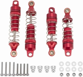 Rc Shock Absorber For Losi For Mini-T 2WD 1/18 4Pcs Metal Front & Rear Shock Absorber For Spring Dampers Red Rc Truck Parts And Accessories Replacement Use