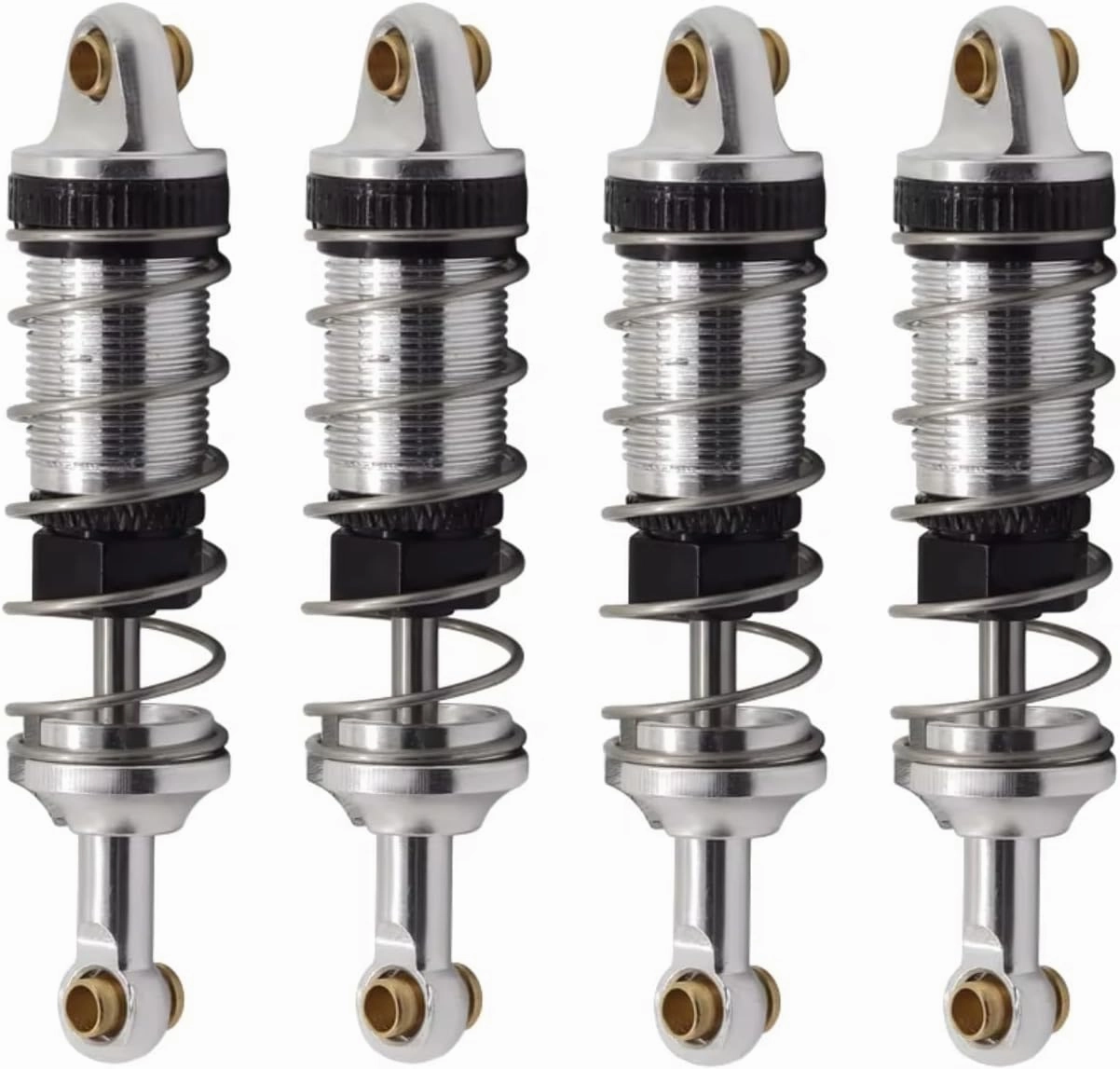 Rc Shock Absorber For MJX For Hyper Go 14301 14302 1/14 Metal Front And Rear Hydraulic Shock Absorbers Hole To Hole 60MM Rc Car Upgrade Parts Replacement Use(Gray)