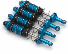 Rc Shock Absorber For Mjx For Hyper Go 16207 16208 16209 16210 1/16 4pcs Metal Front And Rear Shock Absorber Rc Car Parts Accessories Replacement And Use(Blue)