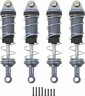 Rc Shock Absorber For Mn128 Mn86K Mn86ks For Mn128 Mn86 Mn86S For Mn G500 For Mjx 16208 16209 16210 1/12 Metal Oil Shock Absorber Damper RC Car Upgrade Parts(Gray)