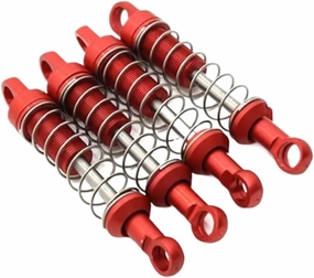 Rc Shock Absorber For MN168 4 Pcs Metal For Spring Shock Absorber Red Rc Car Off-road Vehicle Tracked Vehicle Parts And Accessories Upgrade Replacement And Use