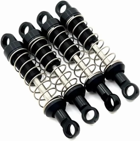 Rc Shock Absorber For MN78 1/12 4pcs Metal Front And Rear Shock Absorber Damper Black RC Car Tracked Vehicle Parts And Accessories Upgrade Replacement Use