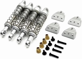 Rc Shock Absorber for MN78 for MN168 1/12 Metal Shock Absorbers and Shock Tower Mount RC Car Tracked Vehicle Upgrades Parts Accessories Replacement Use(Silver)