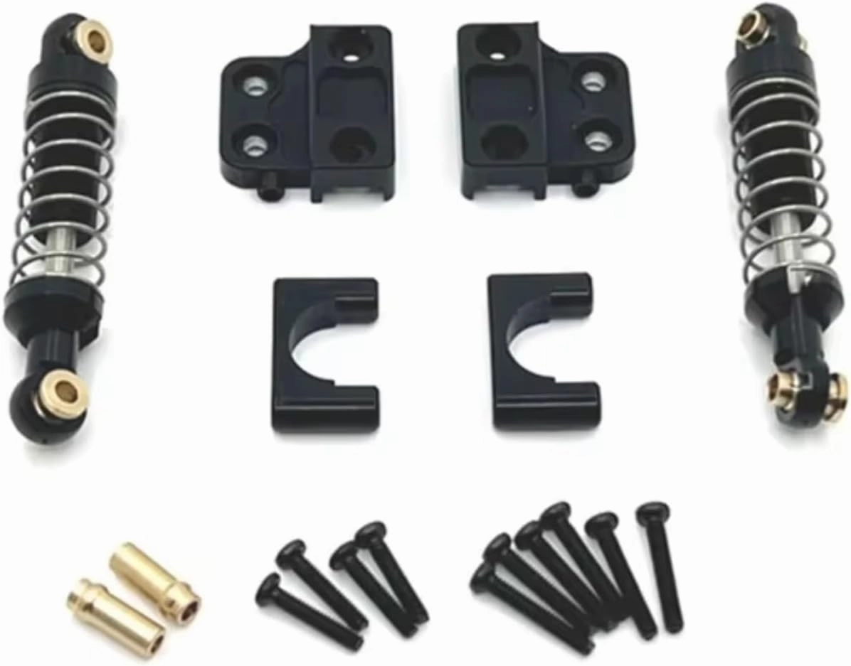 Rc Shock Absorber for MN82 LC79 1/12 Metal Rear Axle Shock Absorber and Fixed for Seat Mount Bracket Set RC Car Upgrade Parts Accessories Replacement Use(Black)