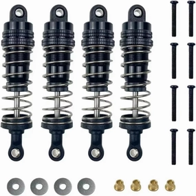 Rc Shock Absorber For MN 86 MN86K MN86KS 1/12 4Pcs Metal Shock Absorber Damper RC Car Tracked Vehicle Parts And Accessories Upgrade Replacement And Use(Black)