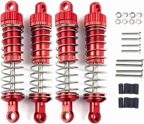 Rc Shock Absorber For MN D90 For MN-90 For MN99S For WPL C14 C24 C34 Metal Shock Absorber RC Car Tracked Vehicle Parts And Accessories Upgrade Replacement And Use(Red)