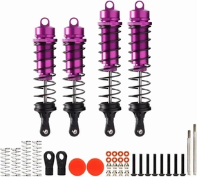 Rc Shock Absorber For Outcast For Arrma 4S 1:10 For Kraton 1/10 4Pcs Ara330552 Ara330553 Front Rear Thicken Shock Absorbers RC Damper RC Car Parts Replacement(Purple)