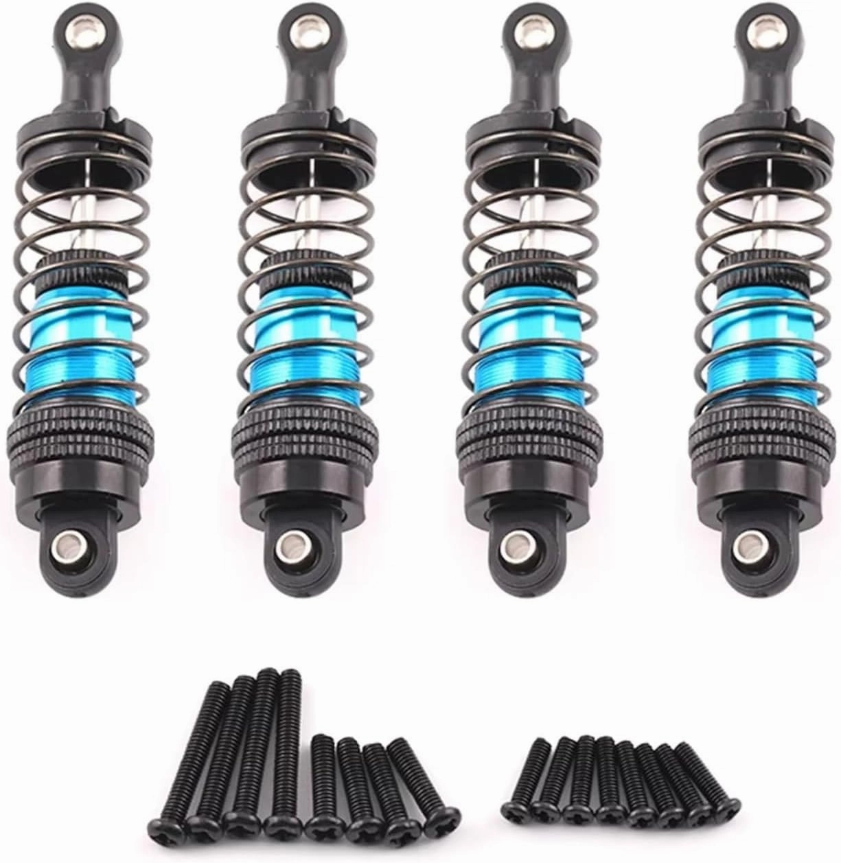 Rc Shock Absorber For SCY 16101 16102Pro 16104 SG116 Q13 4pcs Aluminum Shock Absorbers Metal Rc Car Tracked Vehicle Parts And Accessories Upgrade Replacement(Blue)