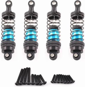 Rc Shock Absorber For SCY 16101 16102Pro 16104 SG116 Q13 4pcs Aluminum Shock Absorbers Metal Rc Car Tracked Vehicle Parts And Accessories Upgrade Replacement(Blue)