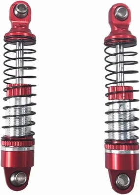 Rc Shock Absorber For TRX4M 1/18 2pcs 59MM Long Threaded Shock Absorber Oil Damper RC Car Tracked Vehicle Parts And Accessories Upgrade, Replacement And Use(Red)