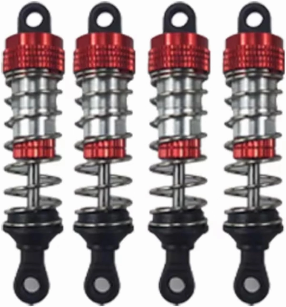 Rc Shock Absorber For Wltoys 124008 124017 For SCY 16101 16102 For Hyper Go 16207 16208 16210 14301 14210 4pcs Upgraded Shock Absorber RC Car Parts Replacement(Red)