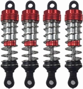 Rc Shock Absorber For Wltoys 124008 124017 For SCY 16101 16102 For Hyper Go 16207 16208 16210 14301 14210 4pcs Upgraded Shock Absorber RC Car Parts Replacement(Red)