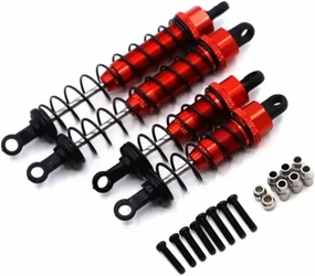 Rc Shock Absorber For Wltoys 12428 12423 12427 12429 FY-03 1/12 Metal Oil Shock Absorber RC Car Tracked Vehicle Parts And Accessories Upgrade Replacement(Red)