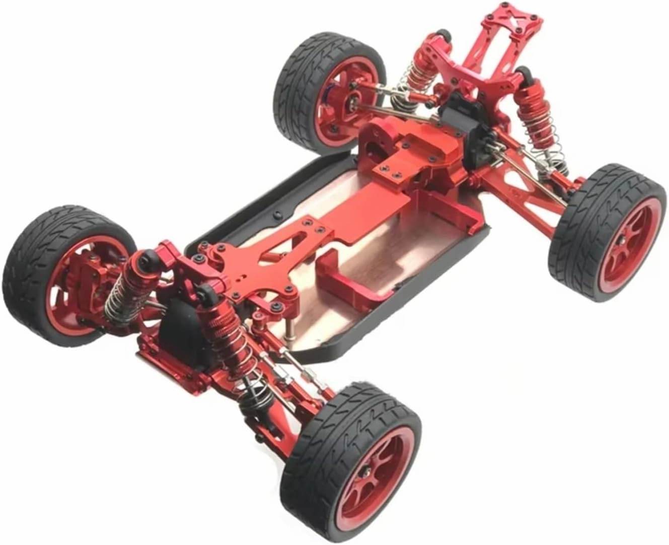Rc Shock Absorber For WLtoys 144001 144002 144010 124007 124008 124016 124017 124018 1240190 4pcs Metal Oil Shock Absorber Damper RC Car Upgrade Parts Replacement(Red)