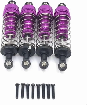 Rc Shock Absorber For WLtoys 144010 144001 144002 124017 124019 1/12 1/14 4pcs Metal Upgrade External For Spring Hydraulic Shock RC Car Parts Upgrade Replace(Purple)