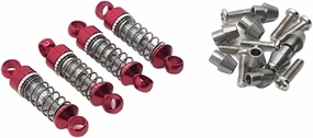 Rc Shock Absorber For WLtoys 284131 K979 K989 1:28 4pcs Metal Shock Absorber Multiple Colors Available RC Car Parts And Accessories Upgrade Replacement And Use(Red)