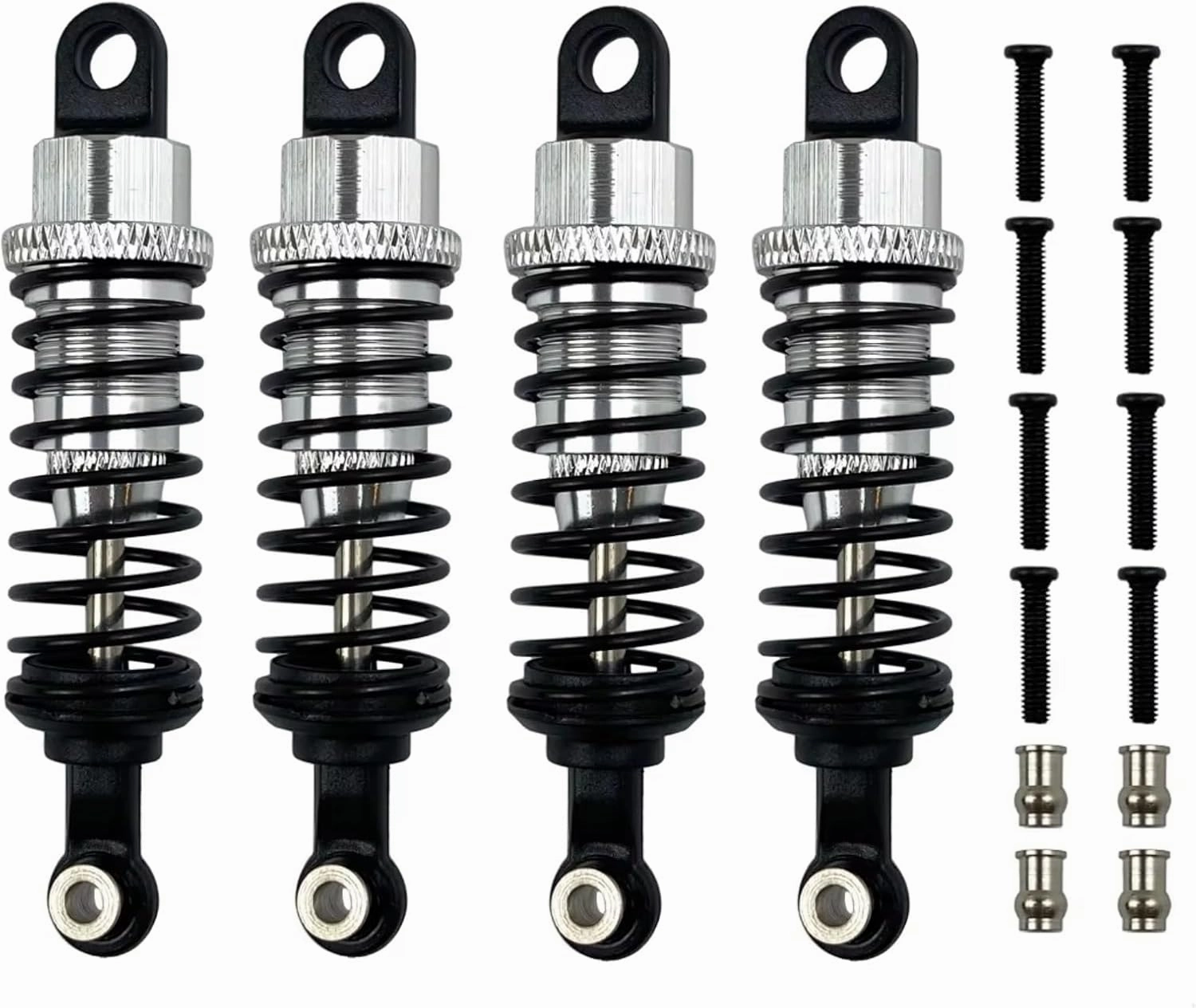 Rc Shock Absorber For Wltoys A959 A959-B 184011 A949 A969 A979 K929 1/18 Metal Oil Shock Absorber Damper RC Car Upgrades Parts Accessories Replacement Use(Silver)