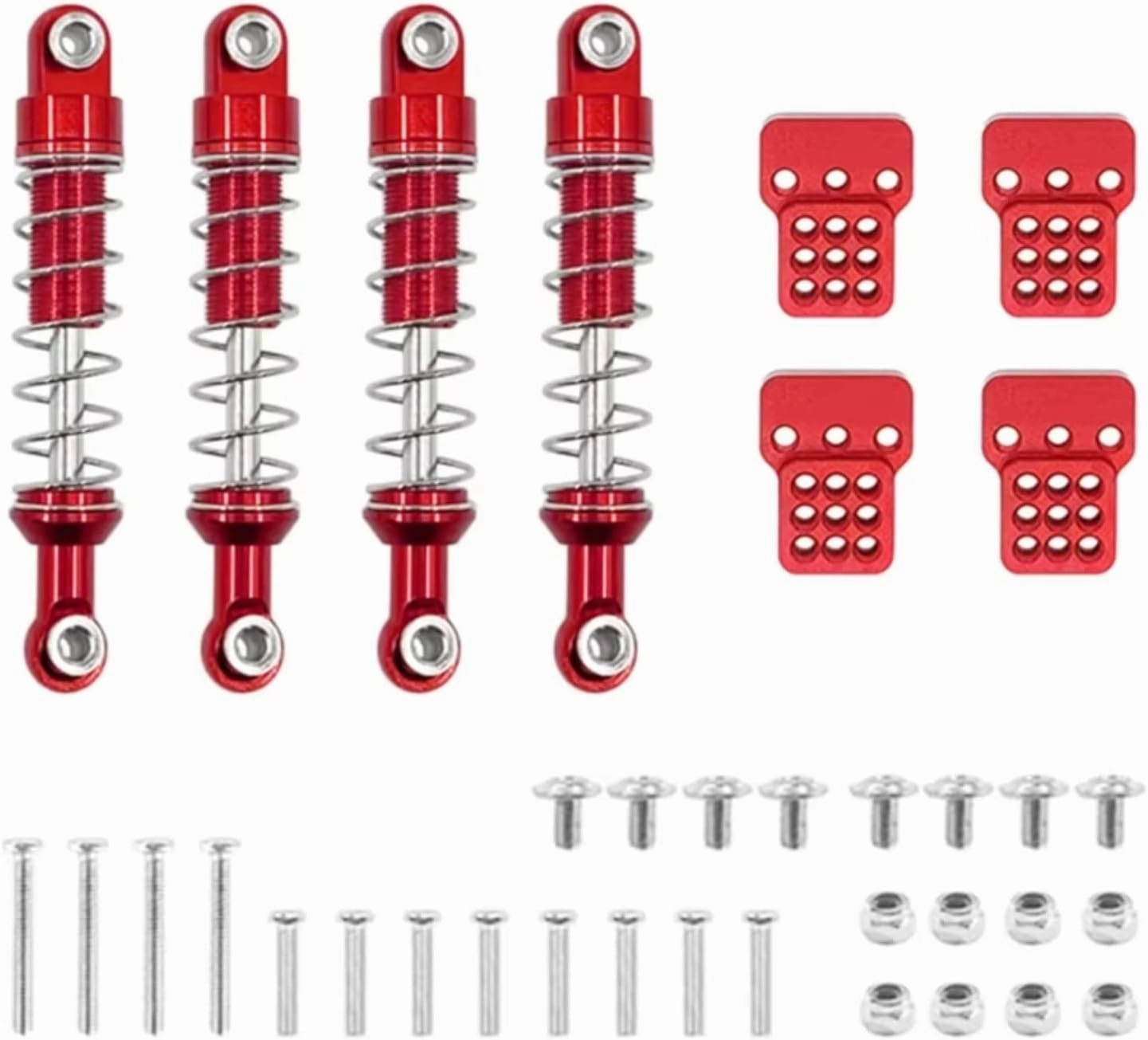 Rc Shock Absorber For WPL C14 C24 C24-1 For MN D90 For MN99S MN45 Metal Shock Absorber Damper Extended Mount For Seat RC Car Tracked Vehicle Parts Accessories(Red)