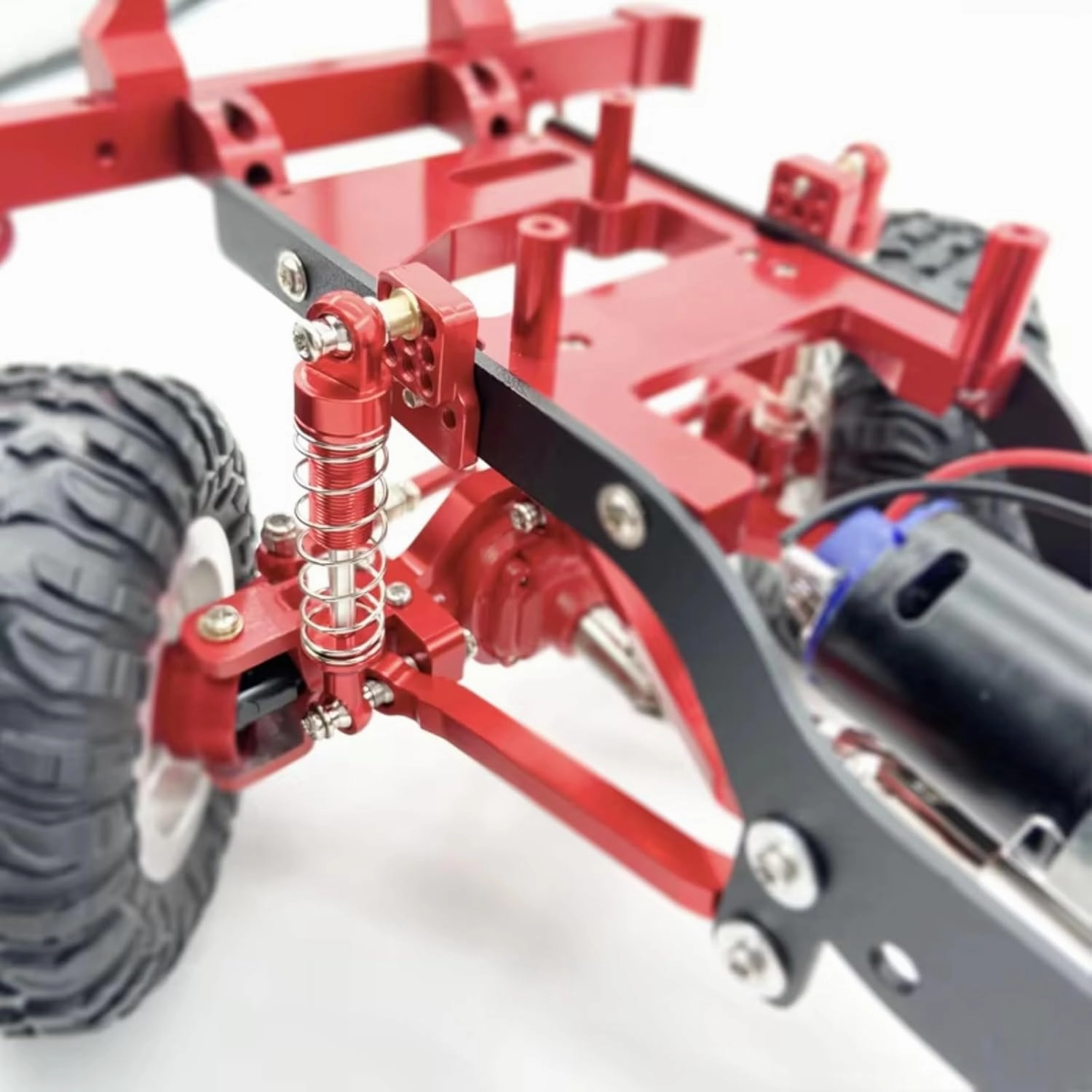 Rc Shock Absorber For WPL C14 C24 C24-1 For MN D90 For MN99S MN45 Metal Shock Absorber Damper Extended Mount For Seat RC Car Tracked Vehicle Parts Accessories(Red)