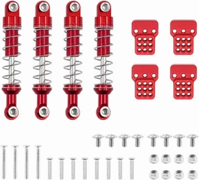 Rc Shock Absorber For WPL C14 C24 C24-1 For MN D90 For MN99S MN45 Metal Shock Absorber Damper Extended Mount For Seat RC Car Tracked Vehicle Parts Accessories(Red)