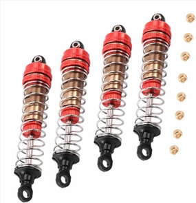 Rc Shock Absorber For XLF X03 X04 X-03 X-04 1/10 4Pcs Metal Shock Absorbers Damper Red RC Car Truck Upgrade Parts Accessories Upgrade Replacement And Use