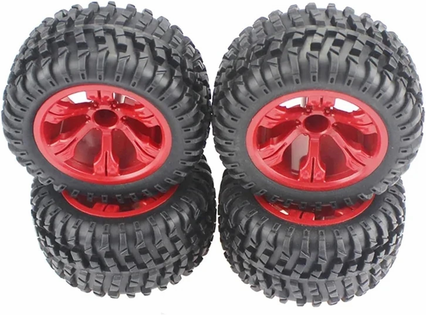 RC Tyre Set for Wltoys 12428 12423 12628 124019 144001 104001 for Feiyue FY-03 for JJRC Q46 Q40 Q39 1/12 RC Car Spare Parts Upgrade Large Tires(Red)