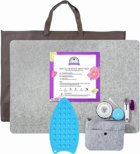 Rdutuok 24x17 Inches Wool Pressing Mat for Quilting Ironing Pad Easy Press Wooly Felted Iron Board for Retains Heat, Great for Quilting & Sewing Projects