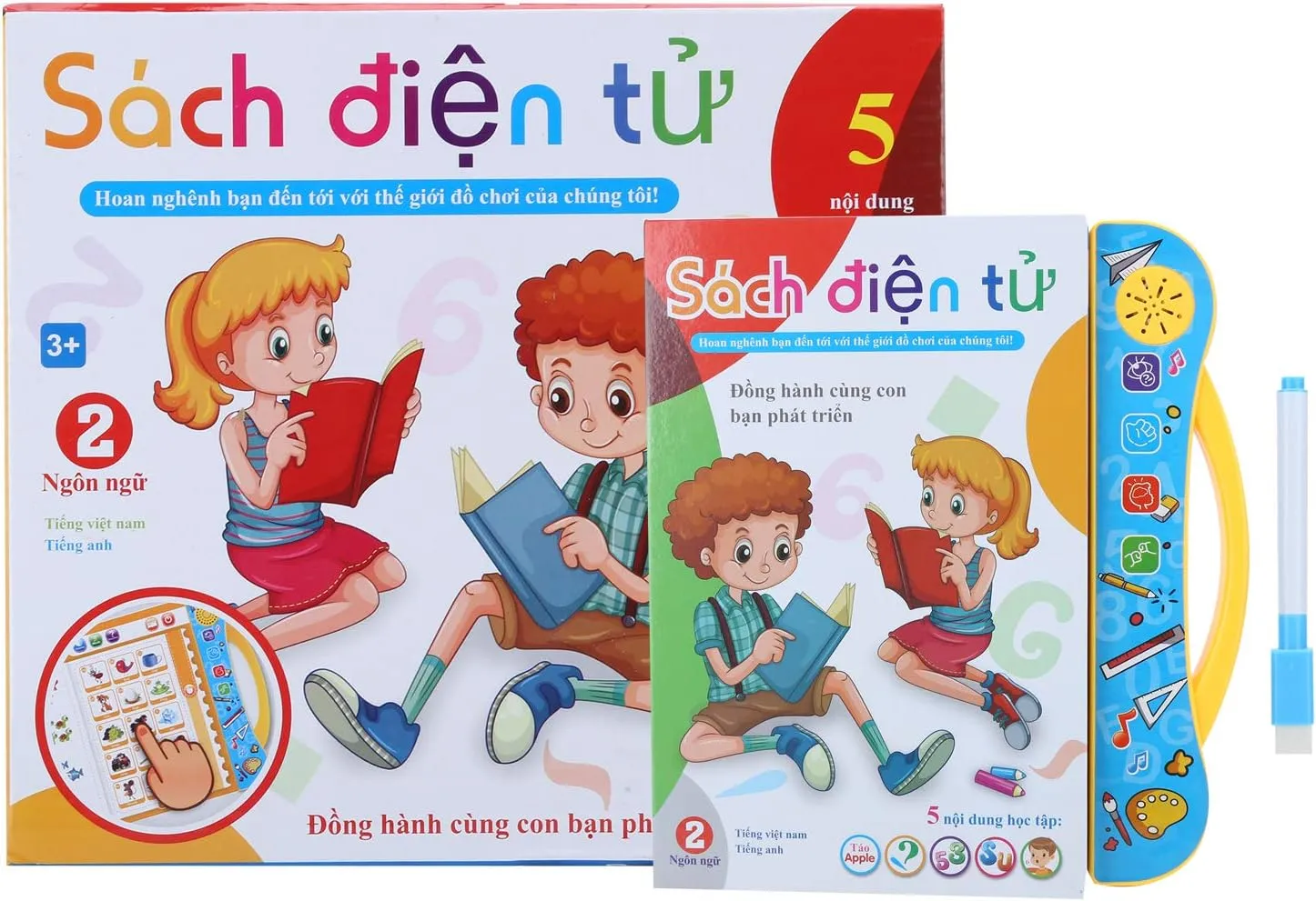 Reading Machine Toy, Vietnamese English EBook, Children Early Educational Learning Toy, for Kids Wonderful Gift Boys and Girls Language Learning