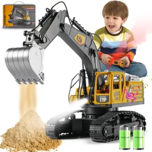 Remote Control Excavator for Boys - Construction Toy Engineering Digger Truck, Excavator for Boys 5-8 Years, Educational Gift