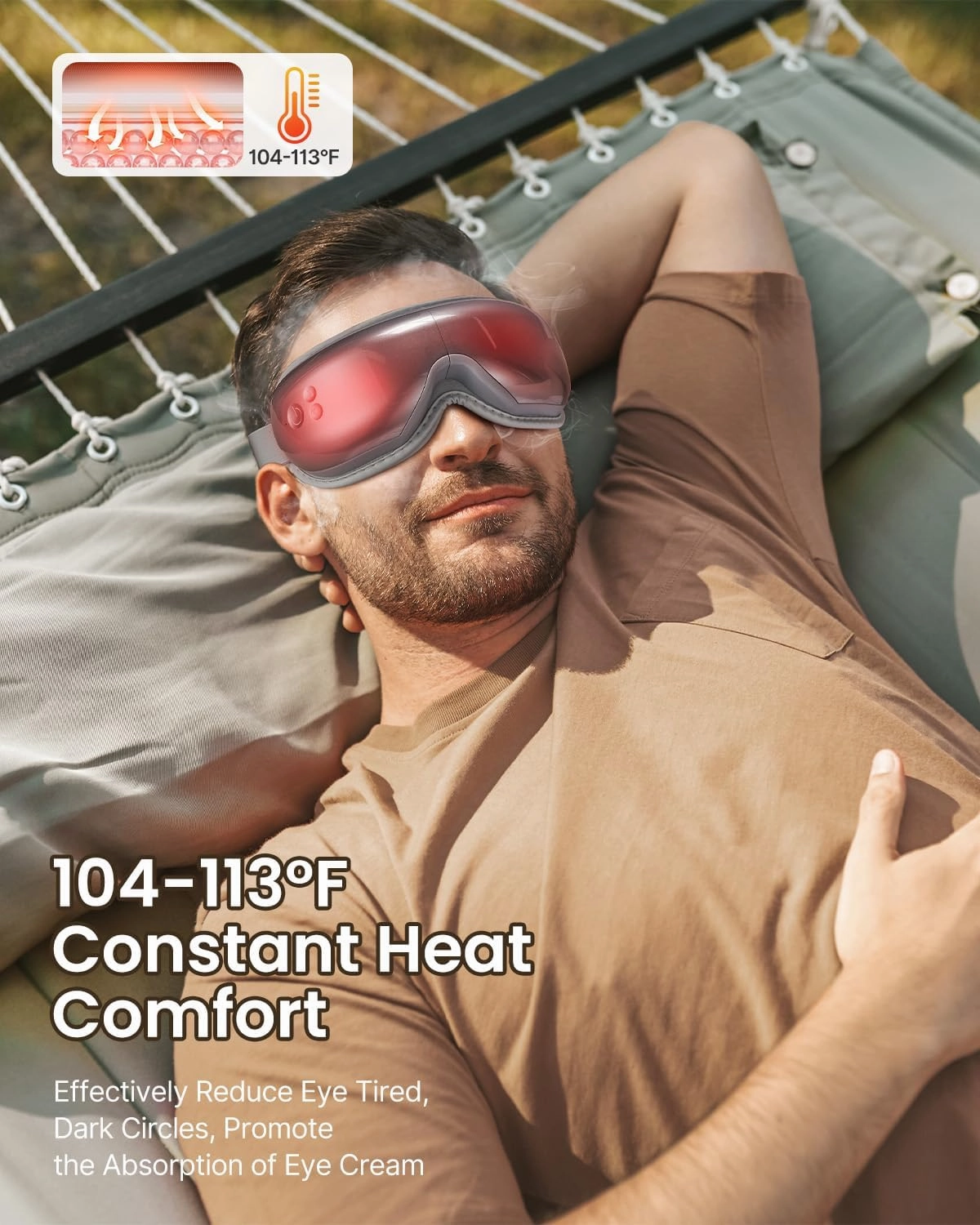 RENPHO Eye Massager Eyeris 1, Fathers Day Birthday Gifts for Mom Dad Women Men Her Him FSA HSA Eligible, Sleep Mask with Heat Bluetooth Music, Relax Eye