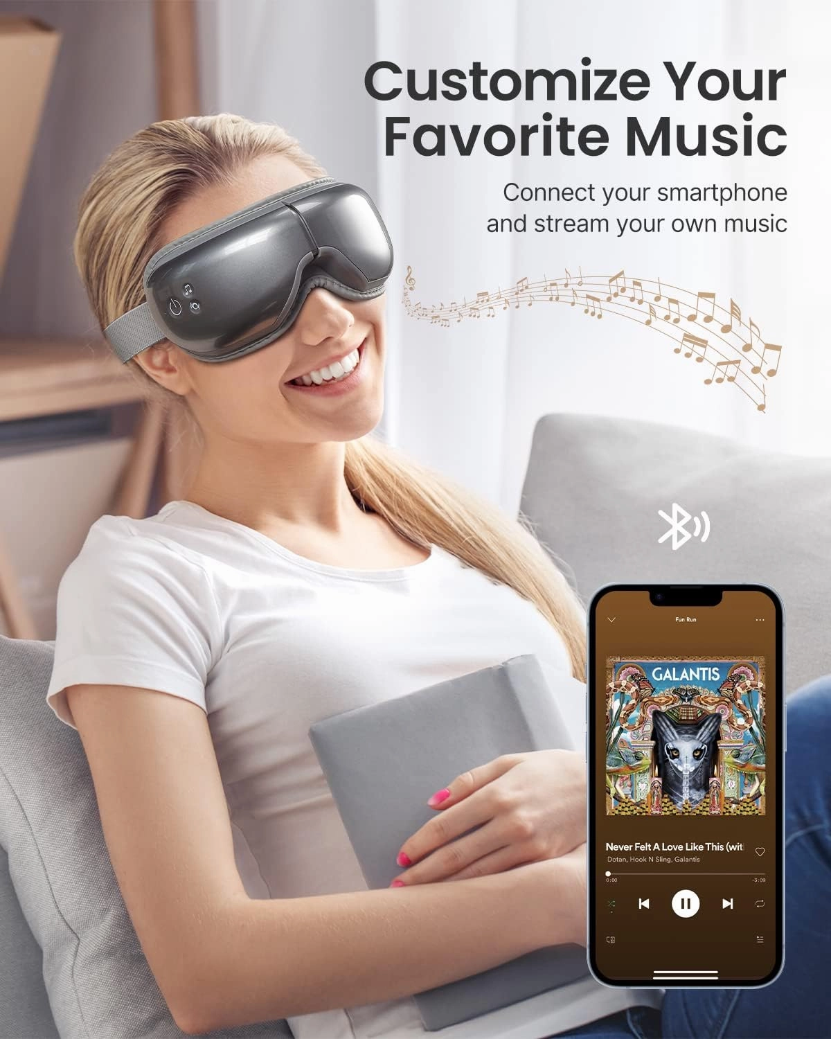 RENPHO Eye Massager Eyeris 1, Fathers Day Birthday Gifts for Mom Dad Women Men Her Him FSA HSA Eligible, Sleep Mask with Heat Bluetooth Music, Relax Eye