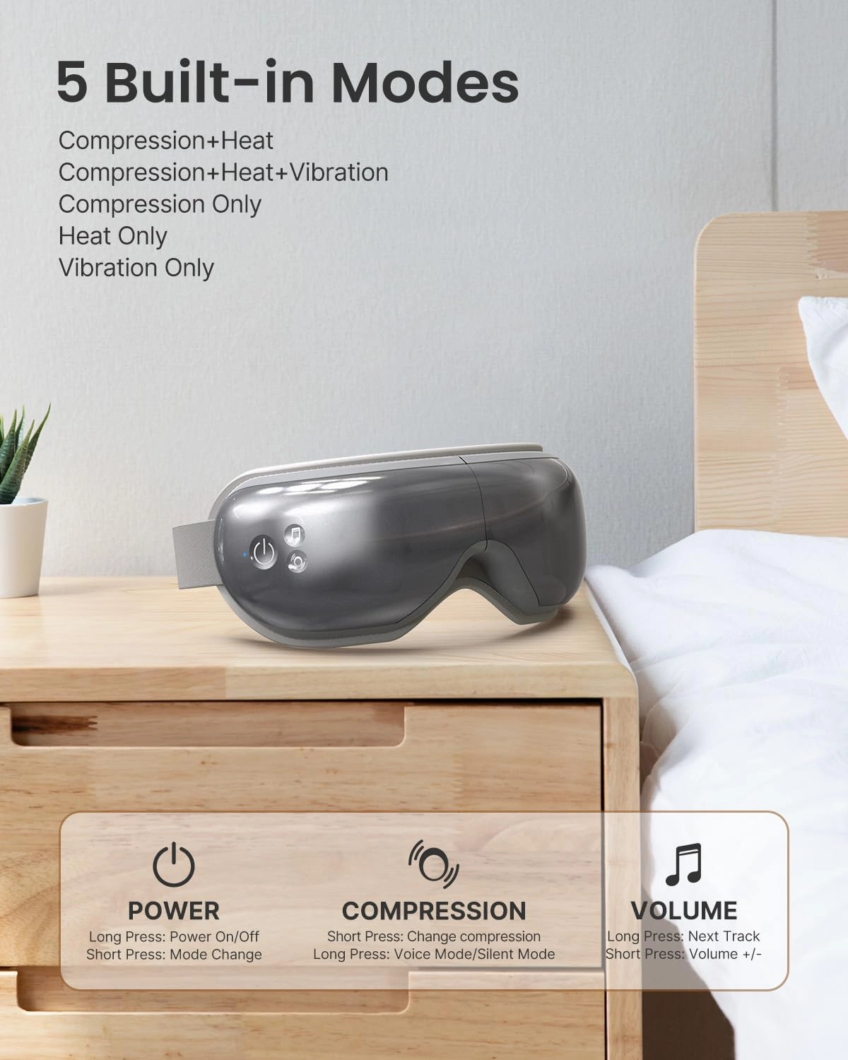 RENPHO Eye Massager Eyeris 1, Fathers Day Birthday Gifts for Mom Dad Women Men Her Him FSA HSA Eligible, Sleep Mask with Heat Bluetooth Music, Relax Eye