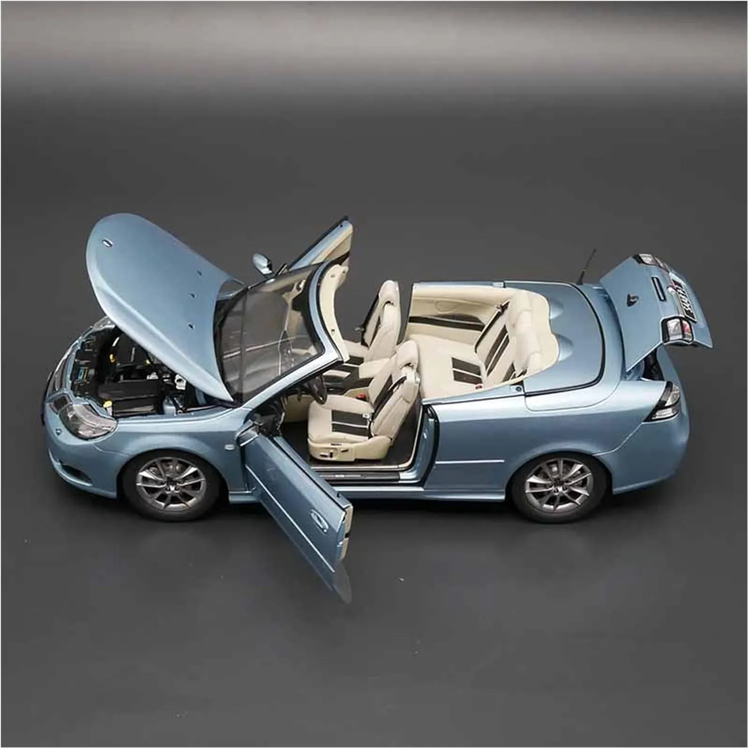 Resin Car Vehicle Model Fit for Saab 93 Soft Top Roadster Sedan 1 18 Alloy Car Model Collectibles Decoration Ornaments Festive Deluxe Gift (Size : White)