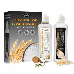 Rice Water Shampoo and Conditioner Set for Hair Growth, Strengthening, Anti-Thinning, Suitable for All Hair Types