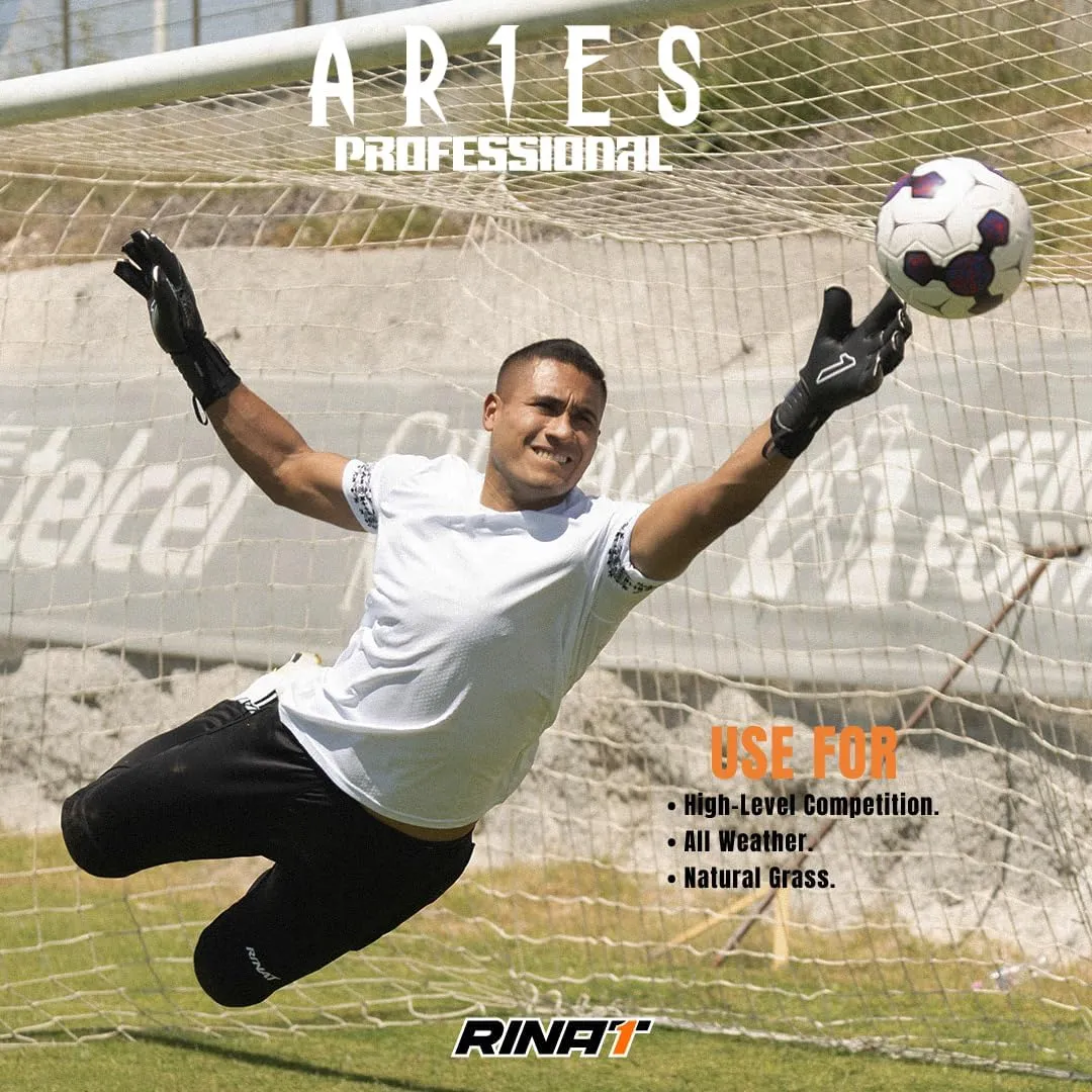 Rinat SantoLoco PRO Gloves: AXG Latex Grip, Ergoroll Cut, Cushioned Backhand, Adjustable Closure All-Weather Elite Performance.