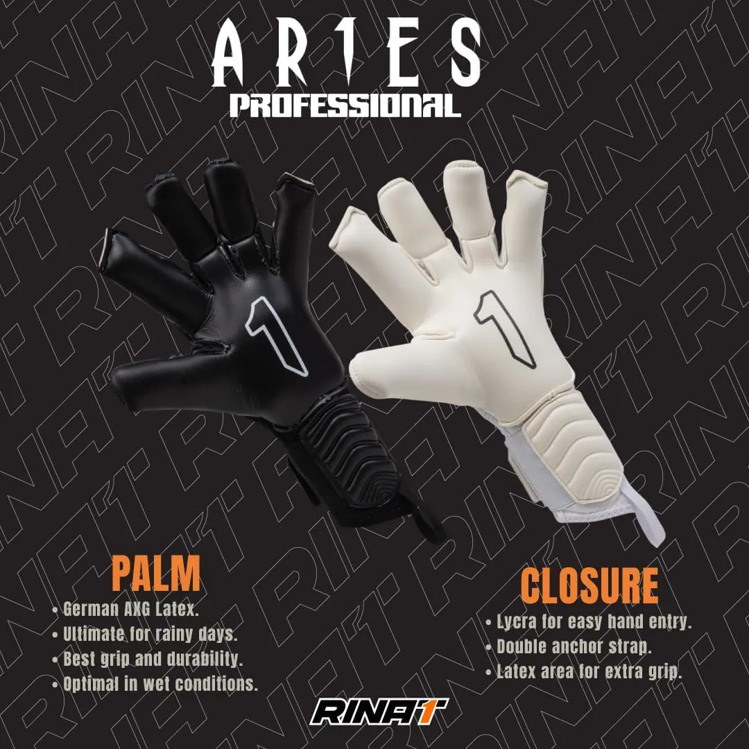 Rinat SantoLoco PRO Gloves: AXG Latex Grip, Ergoroll Cut, Cushioned Backhand, Adjustable Closure All-Weather Elite Performance.