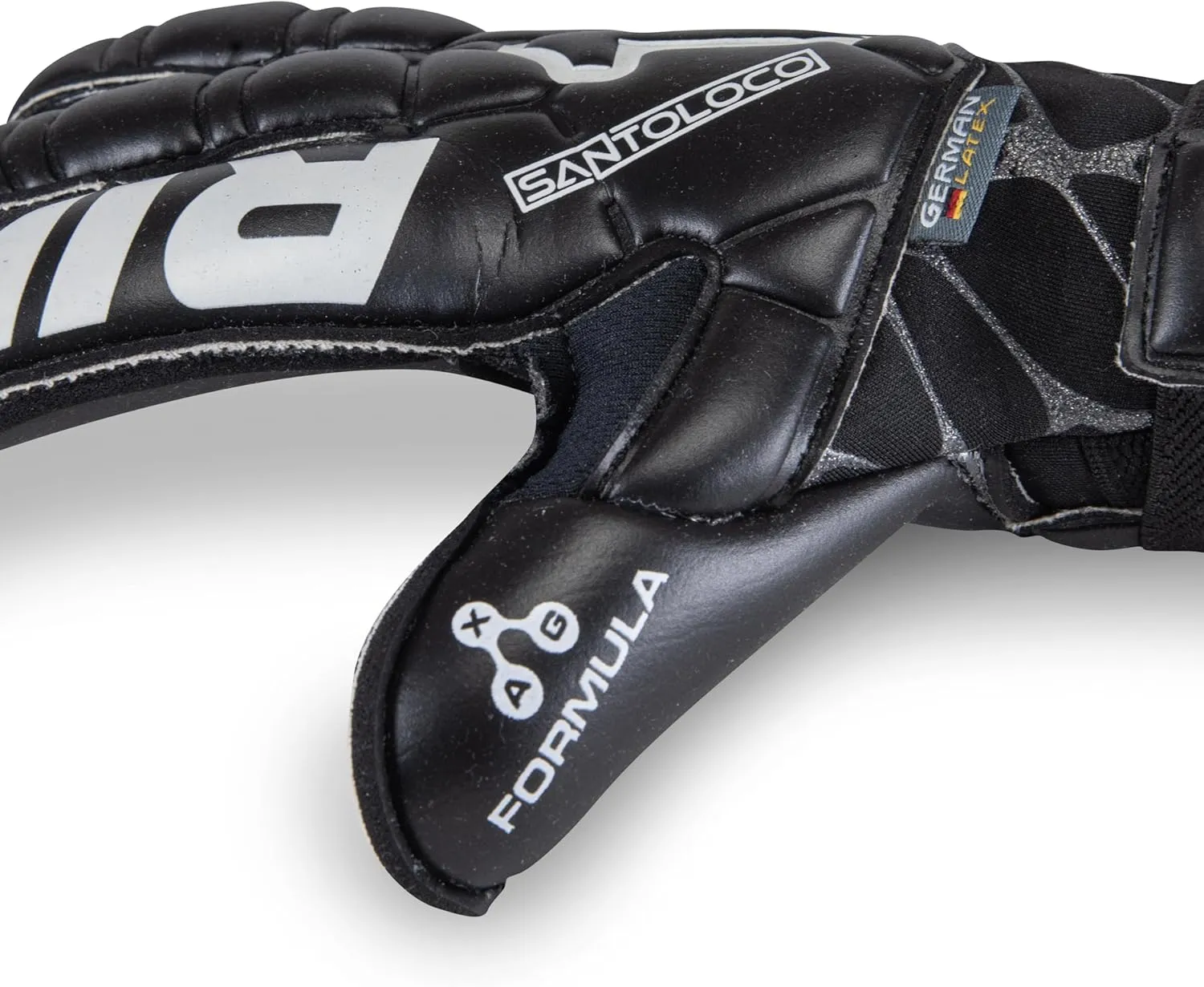 Rinat SantoLoco PRO Gloves: AXG Latex Grip, Ergoroll Cut, Cushioned Backhand, Adjustable Closure All-Weather Elite Performance.