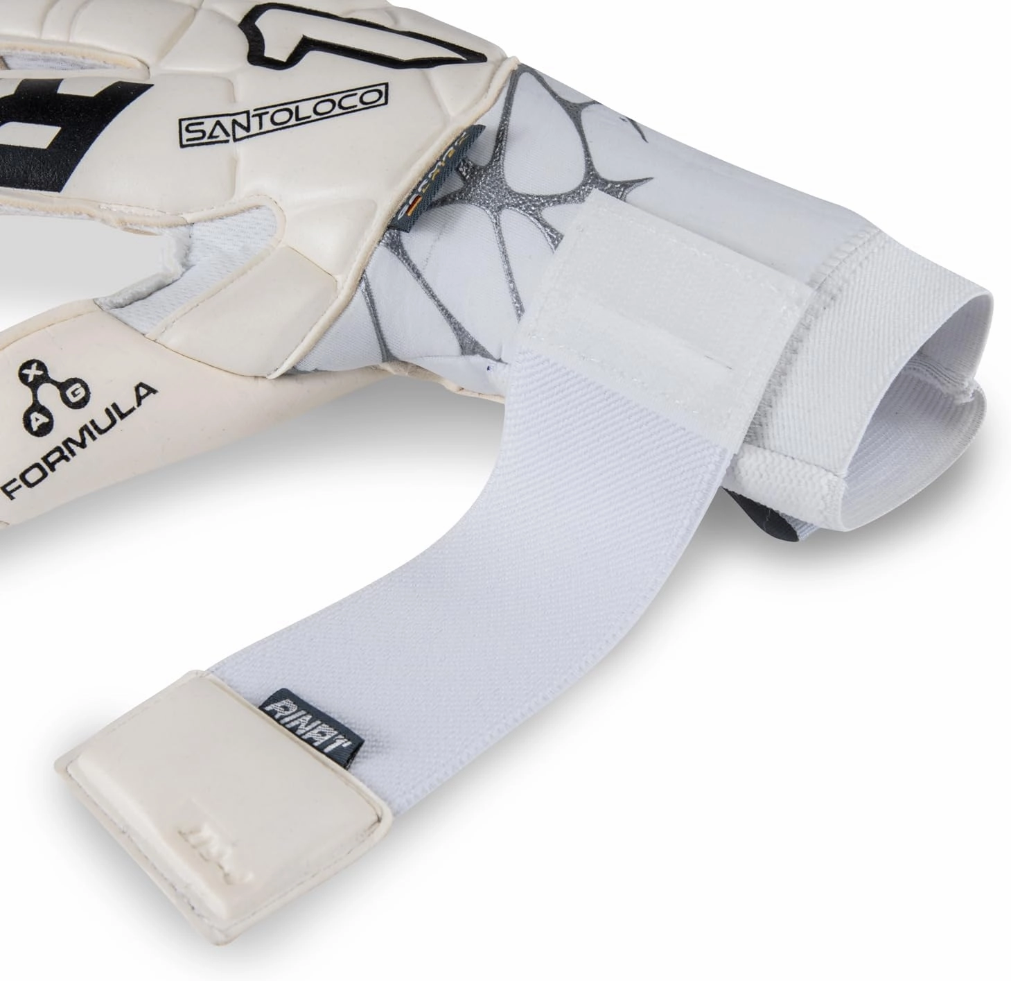Rinat SantoLoco PRO Gloves: AXG Latex Grip, Ergoroll Cut, Cushioned Backhand, Adjustable Closure All-Weather Elite Performance.