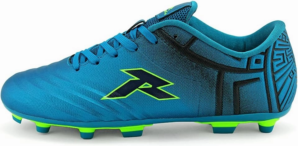 RUNIC Soccer Cleats for Men and Boys – Firm Ground Cleats with Multi-Shaped Studs - Textured Forefoot- Soft Lining -Flexible Upper - Reinforced Stitching - Black/Gold - 6