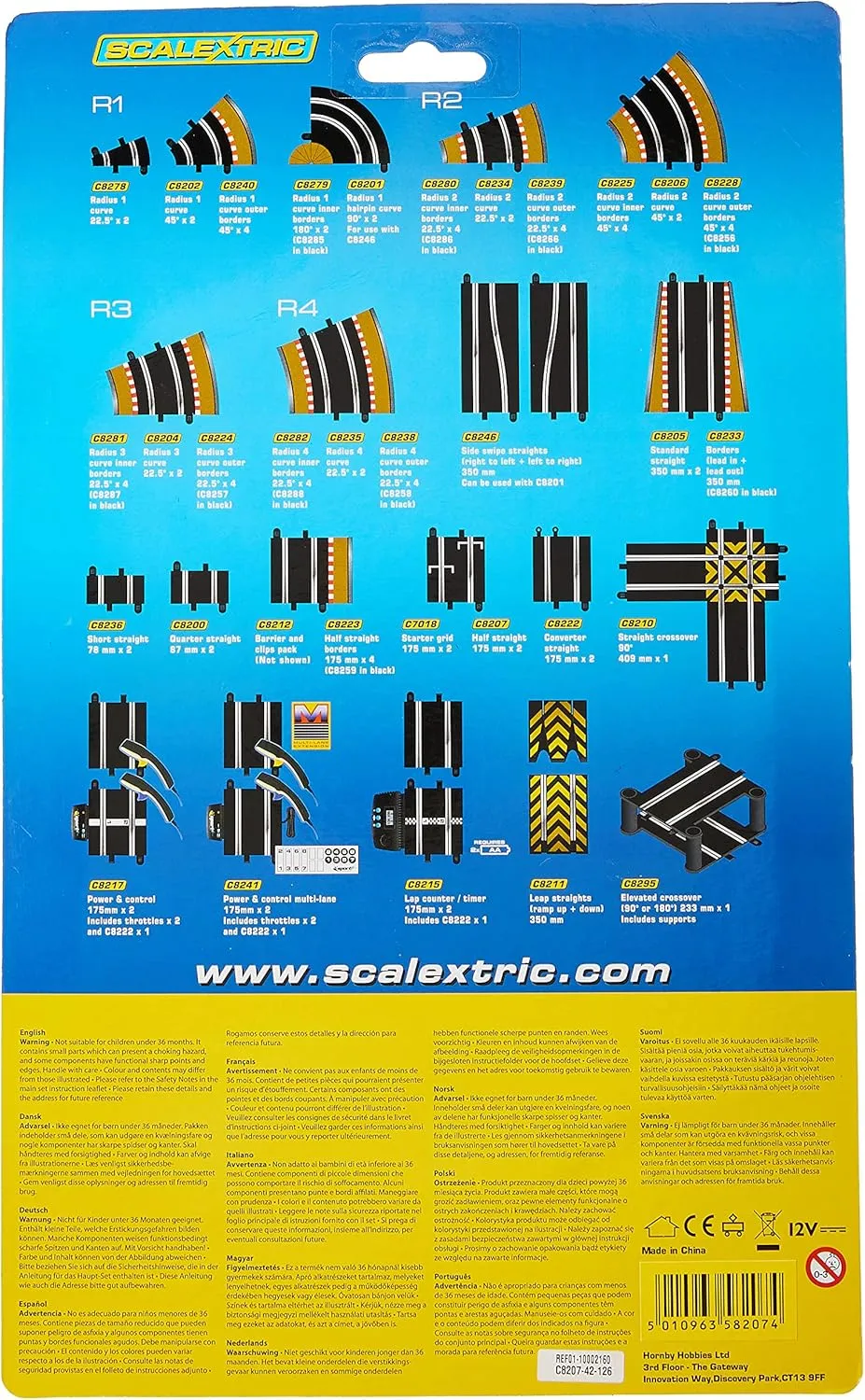 Scalextric C8207 Track Half Straight 6.75 inches