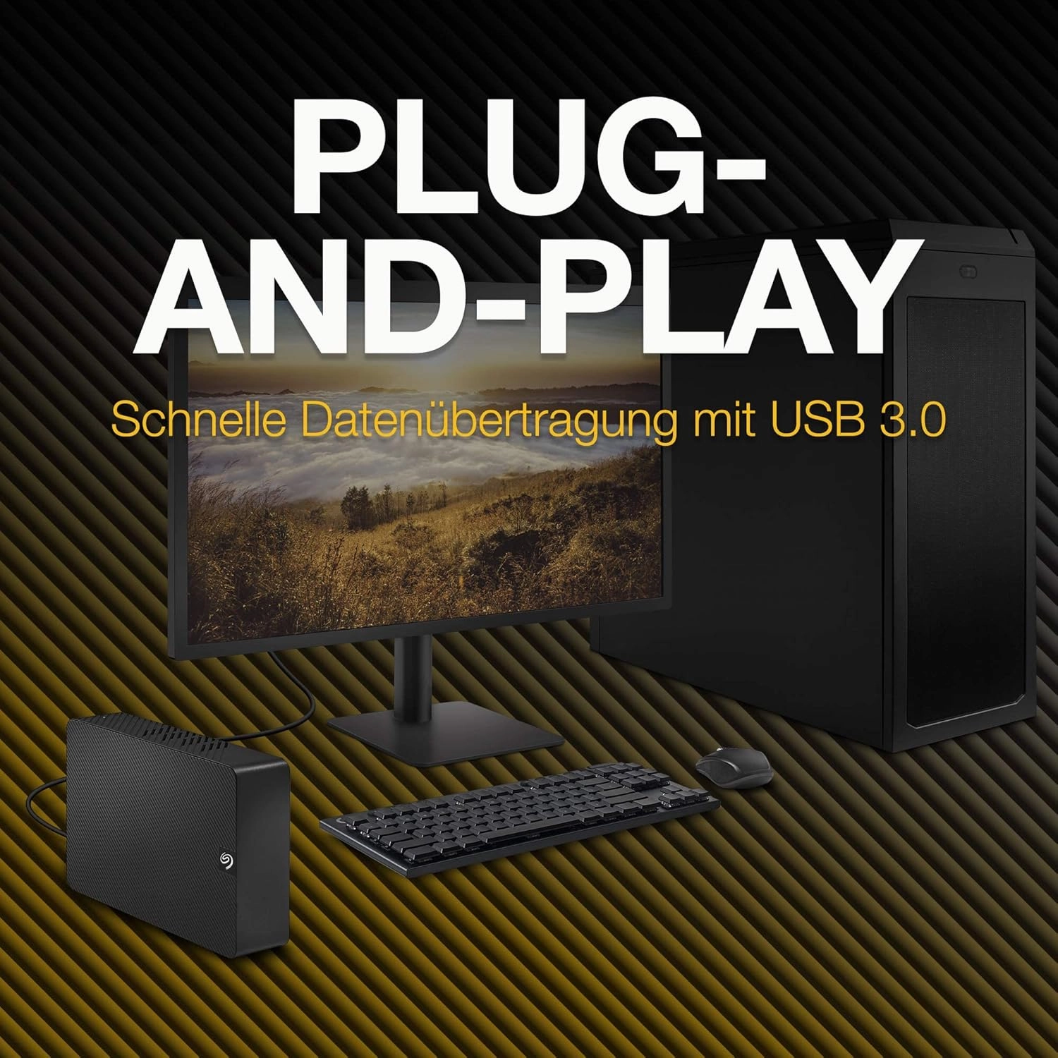Seagate Expansion Desktop 14TB, External Hard Drive, USB 3.0, 2 Year Rescue Services (STKP14000400)