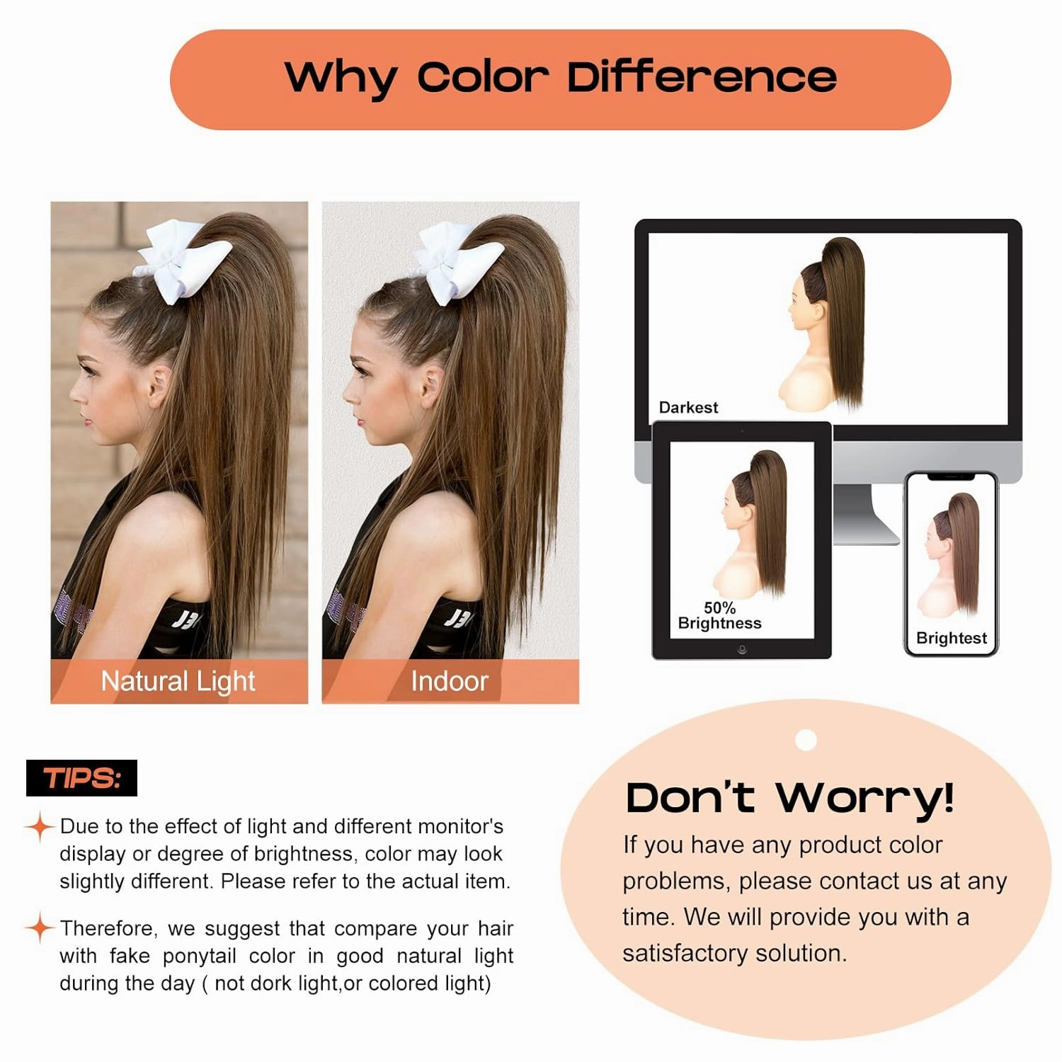 SEIKEA Cheer Ponytail Hair Piece, 16" Straight Cheerleader Hairpiece Ponytail Extension for Cheerleader Competition, Dance Ash Blonde with Blonde Highlights