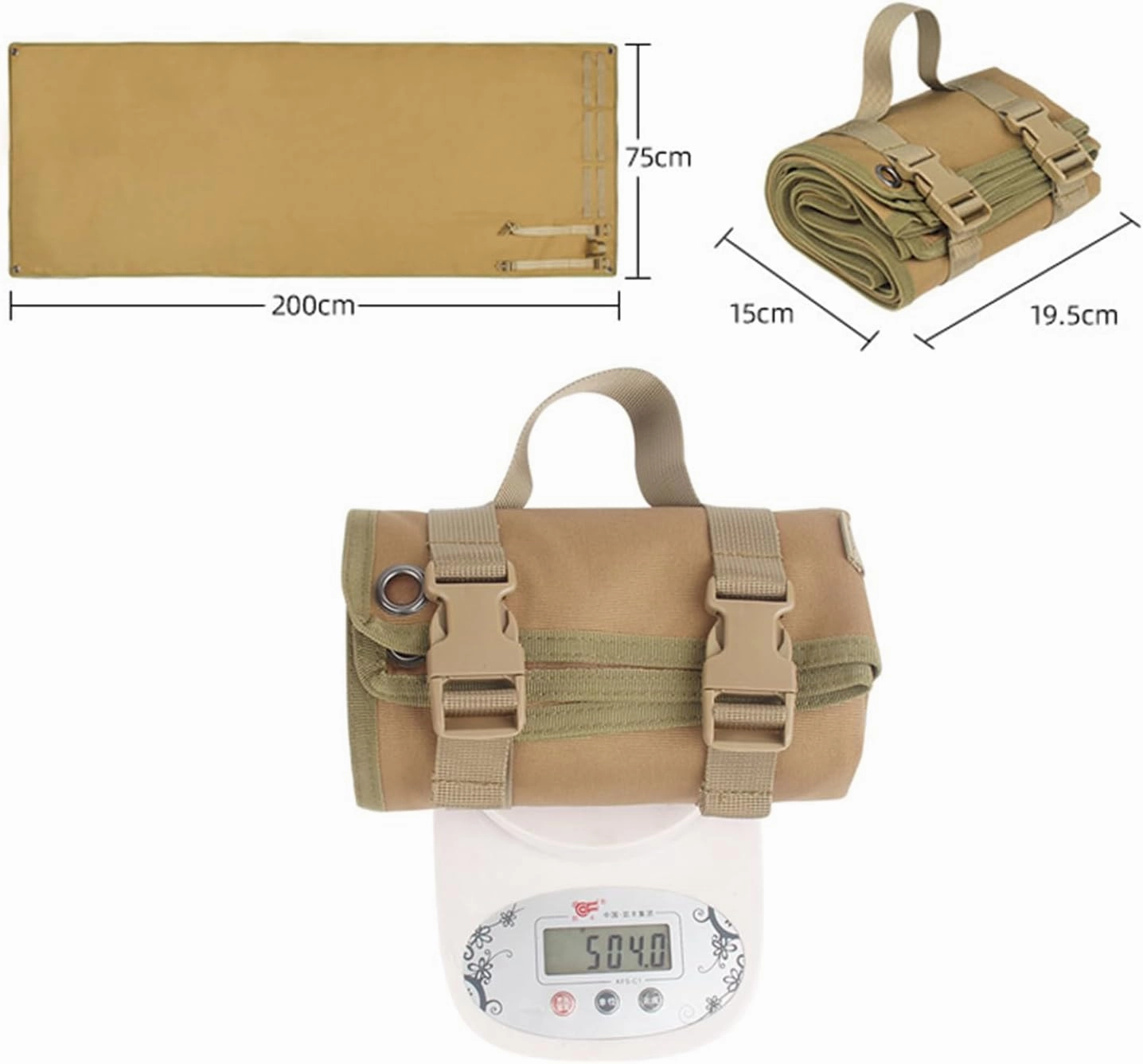 Shooting Mats Prone Padded Waterproof, Roll Up Shooting Mat Prone Rifle Shooter Mats Tactical Shooting Blanket Mat for Range Shooting Hunting (Khaki)