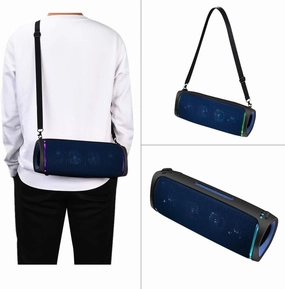 Silicone Case Compatible with Sony SRS-XB43 Speaker Protective Cover Bag with Shoulder Strap and Carabiner (Black)