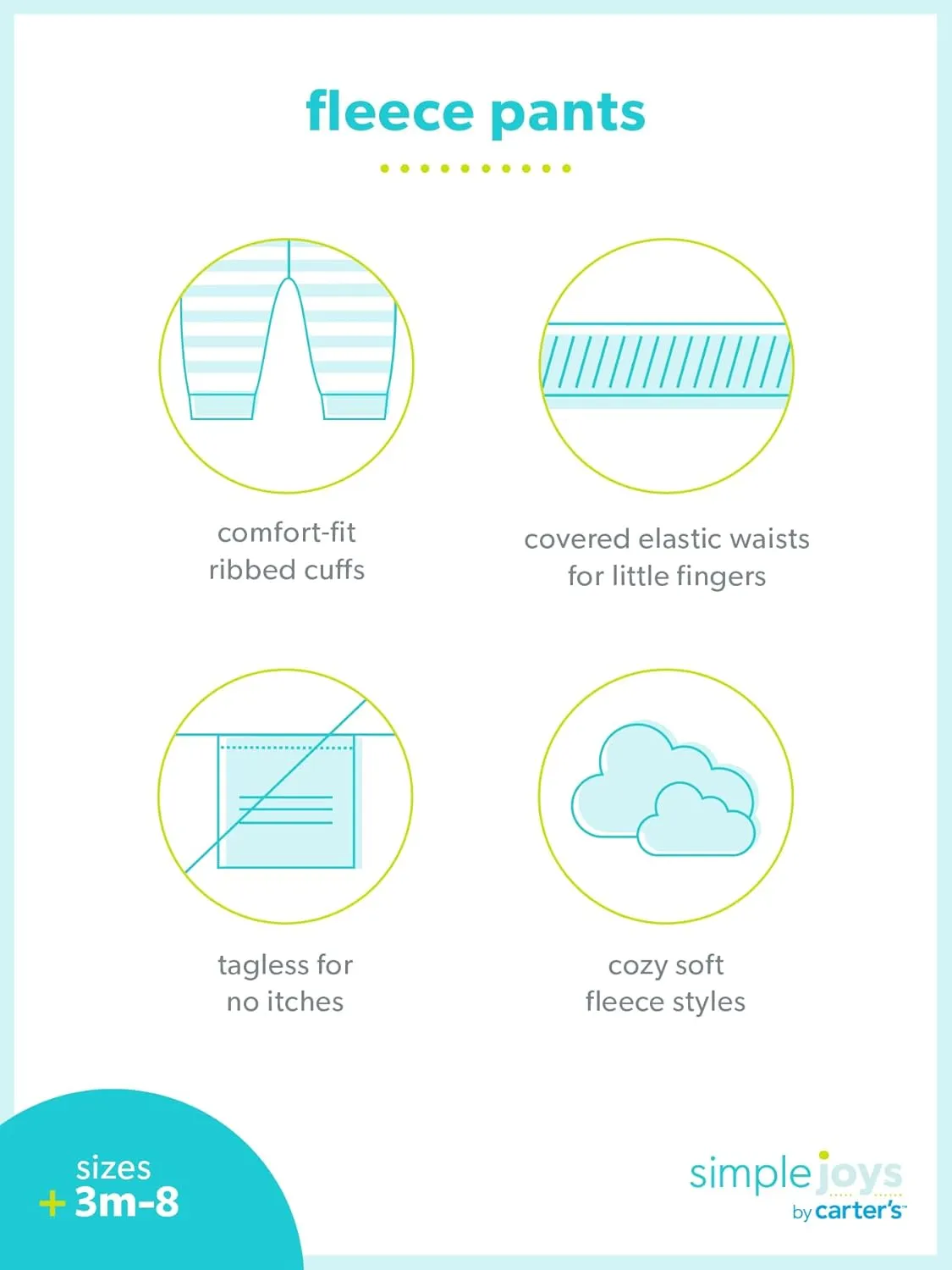 Simple Joys by Carter's Baby Girls' 4-Pack Fleece Pants